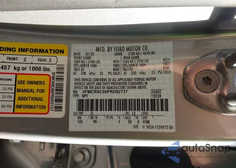 2023 Ford Bronco Sport Outer Banks из США, поврежденный, VIN 3FMCR9C66PRD92737